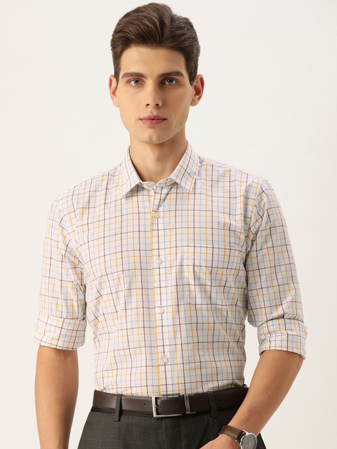 

Peter England Men Multicoloured Slim Fit Opaque Checked Formal Shirt, Multi