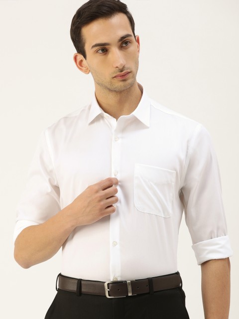 

Peter England Men White Slim Fit Non-Iron Formal Shirt