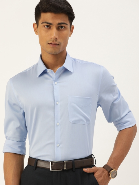 

Peter England Men Blue Slim Fit Non-Iron Formal Shirt