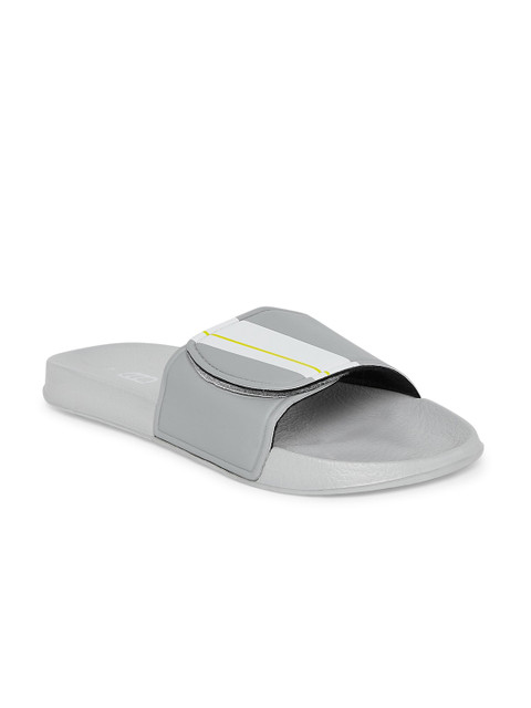 

Ajile by Pantaloons Men Grey & White Striped Sliders
