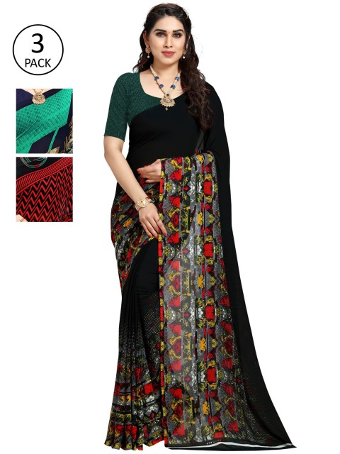 

KALINI Pack of 3 Printed Saree, Multi