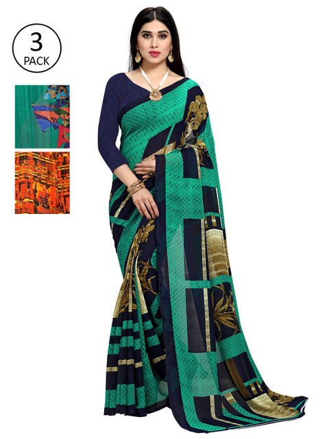 

KALINI Pack of 3 Printed Sarees, Multi
