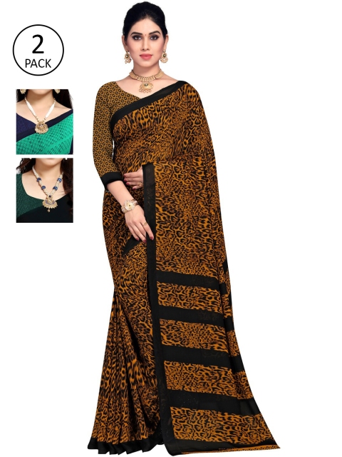 

KALINI Women Pack Of 3 Poly Georgette Printed Sarees, Multi