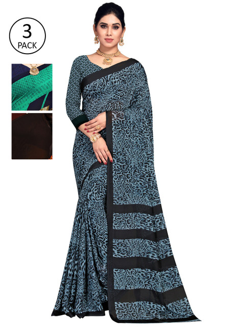 

KALINI Pack of 3 Printed Sarees, Multi
