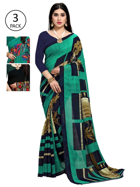 

KALINI Pack of 3 Printed Saree, Multi