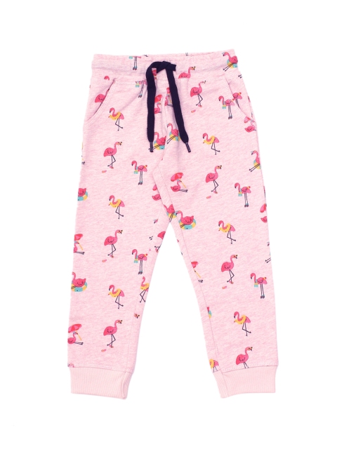

Lil Lollipop Kids Pink & Yellow Conversational Printed Pure Cotton Joggers