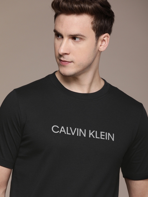 

Calvin Klein Jeans Men Black Brand Logo Printed T-shirt