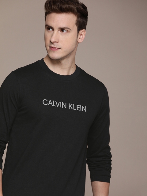

Calvin Klein Jeans Men Black Brand Logo Printed T-shirt
