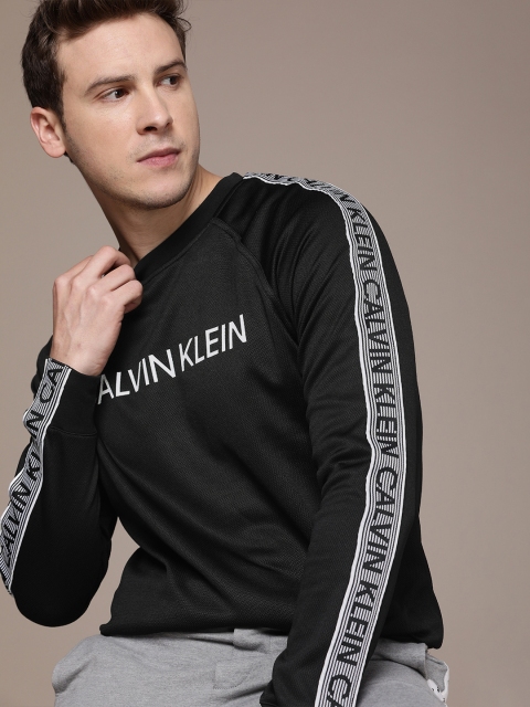 

Calvin Klein Jeans Men Black Printed ACTIVE ICON PULLOVER Sweatshirt