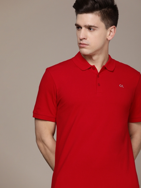 

Calvin Klein Jeans Men Red Solid Polo Collar T-shirt