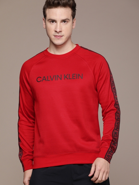

Calvin Klein Jeans Men Red & Black Printed ACTIVE ICON PULLOVER Sweatshirt