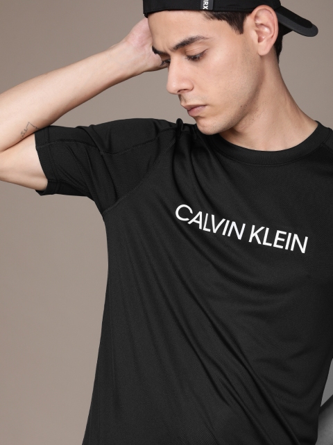 

Calvin Klein Jeans Men Black Brand Logo Printed T-shirt