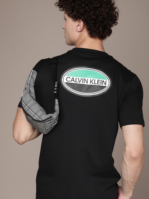 

Calvin Klein Jeans Men Black Brand Logo Printed T-shirt