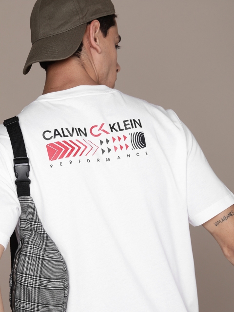 

Calvin Klein Jeans Men White Brand Logo Printed T-shirt
