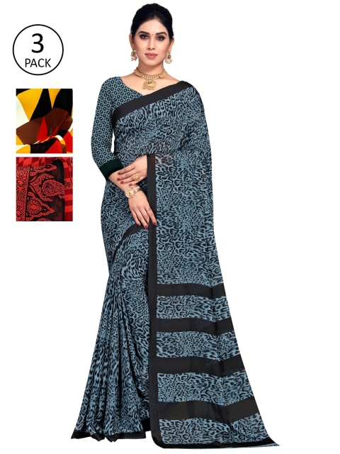 

KALINI Pack of 3 Printed Saree, Multi