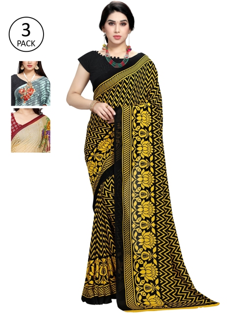 

KALINI Pack of 3 Multicoloured Printed Saree, Multi