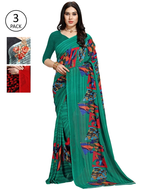 

KALINI Pack Of 3 Printed Saree, Multi