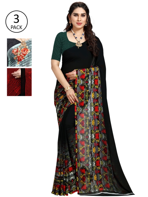 

KALINI Woman Pack of 3 Saree, Black