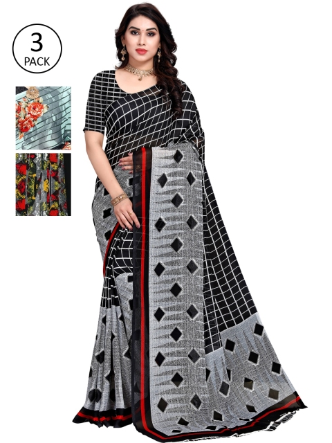 

KALINI Pack Of 3 Printed Saree, Multi