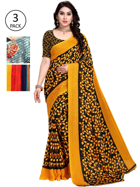 

KALINI Pack Of 3 Printed Saree, Multi