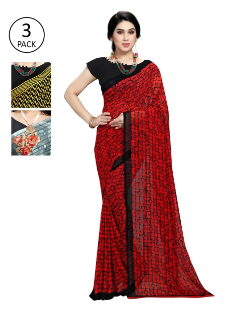 

KALINI Pack Of 3 Multicoloured Printed Sarees, Multi