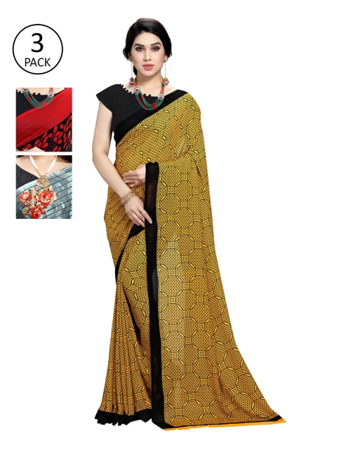 

KALINI Woman Pack of 3 Saree, Black