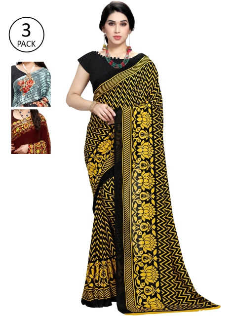 

KALINI Pack of 3 Printed Saree, Multi