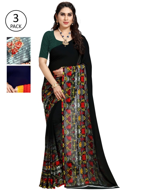 

KALINI Pack Of 3 Printed Saree, Multi