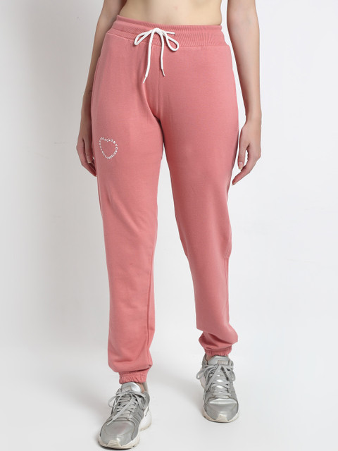 

Club York Women Pink Solid Straight-Fit Joggers