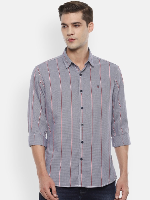 

Louis Philippe Sport Men Grey Slim Fit Striped Cotton Casual Shirt