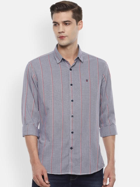 

Louis Philippe Sport Men Grey Slim Fit Striped Casual Shirt