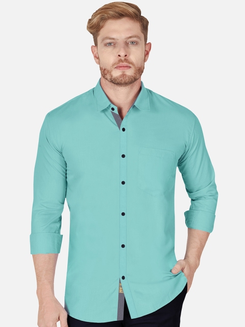 

VeBnor Men Sea Blue Slim Fit Casual Shirt, Turquoise blue