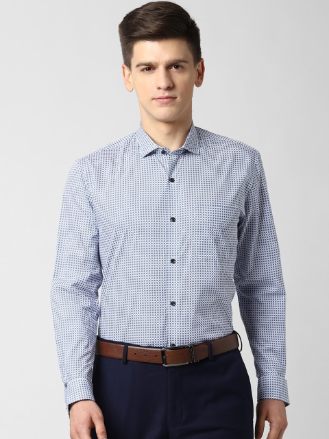 

Peter England Men Blue Printed Casual Shirt