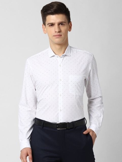 

Peter England Men White Pure Cotton Printed Formal Shirt