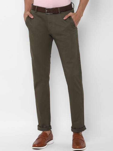 

Allen Solly Men Olive Green Slim Fit Trousers