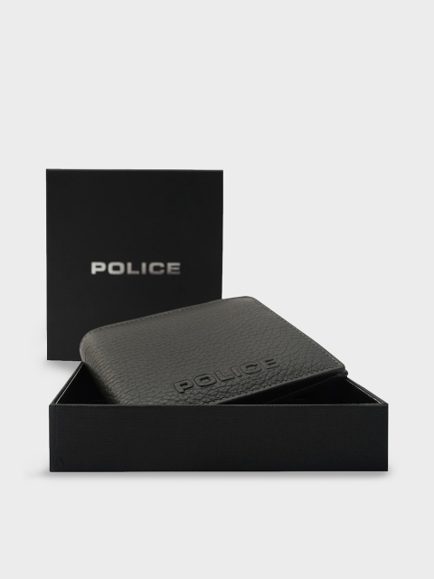 

Police Men Grey Textured Leather Two Fold Wallet