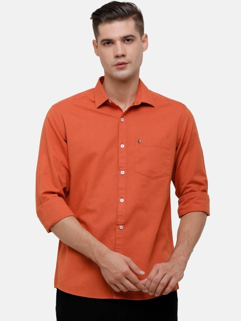 

CAVALLO by Linen Club Men Rust Casual Shirt