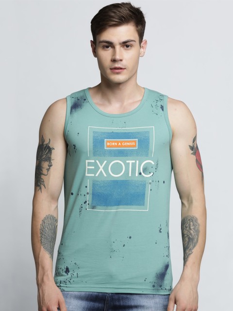 

Maniac Men Blue Typography Printed T-shirt