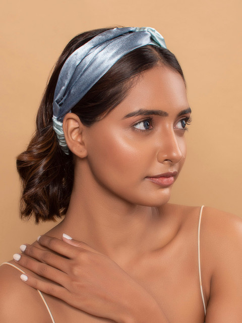 

ToniQ Women Blue Satin Twisted Hairband
