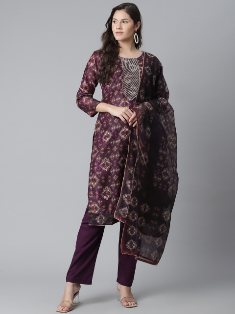 

Readiprint Fashions Purple Printed Unstitched Dress Material
