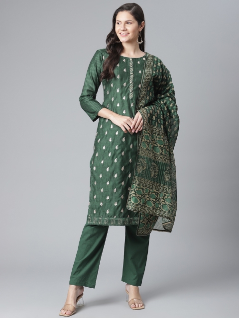 

Readiprint Fashions Green & Golden Embroidered Unstitched Dress Material