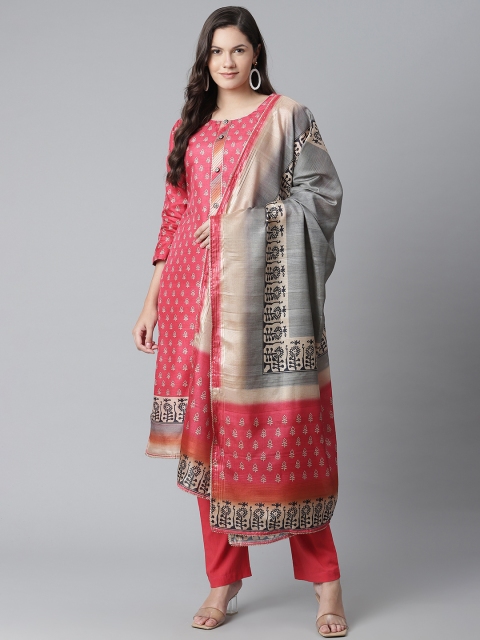 

Readiprint Fashions Red & Coral Red Printed Unstitched Dress Material