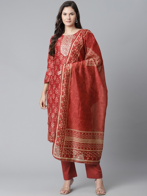 

Readiprint Fashions Red & White Printed Unstitched Dress Material