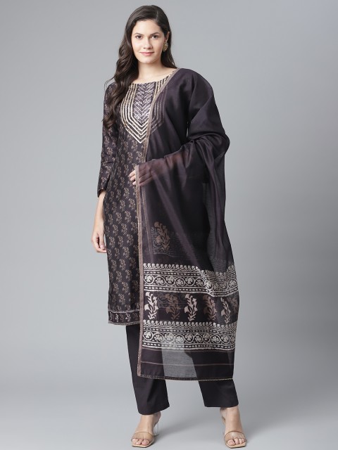 

Readiprint Fashions Purple & Beige Printed Unstitched Dress Material