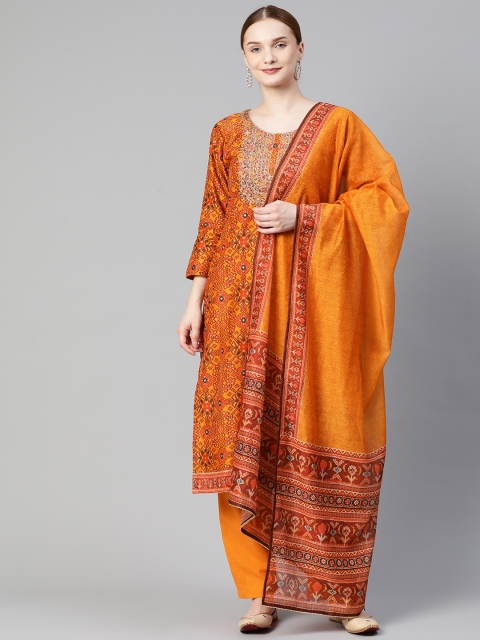 

Readiprint Fashions Orange & Red Printed Unstitched Dress Material