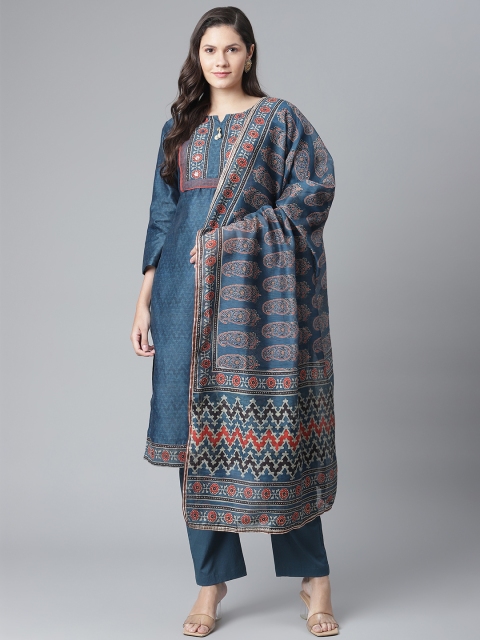 

Readiprint Fashions Blue Printed Unstitched Dress Material