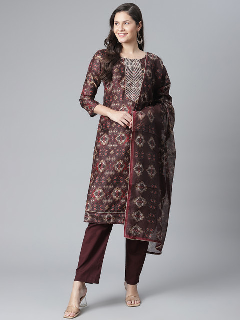

Readiprint Fashions Burgundy Printed Unstitched Dress Material