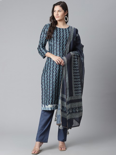 

Readiprint Fashions Blue Printed Unstitched Dress Material