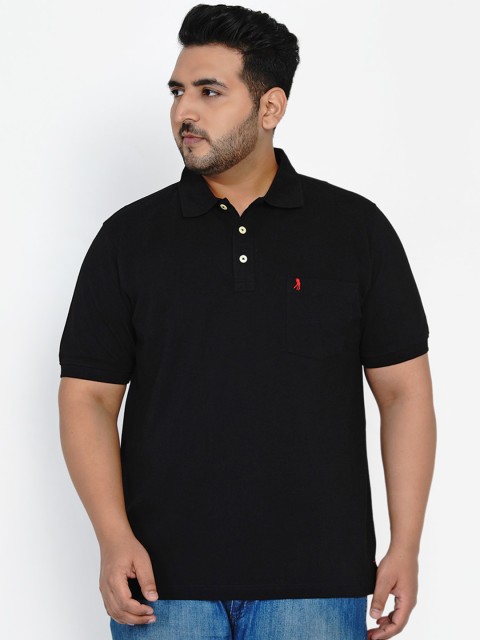 

Santonio Men Black Polo Collar Pure Cotton T-shirt