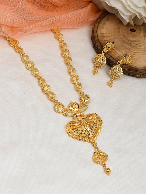 

Silvermerc Designs Gold-Plated Damini Temple Jewellery Set